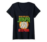 Femme Ne jamais Utiliser Un Joker dans Une Paire de Mahjong T-Shirt avec Col en V