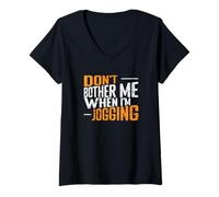 Femme Ne me dérange Pas Quand Je Fais du Jogging T-Shirt avec Col en V