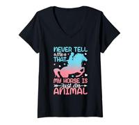 Femme Ne me Dites jamais Que Mon Cheval n'est qu'un Animal T-Shirt avec Col en V