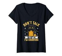 Femme Ne me parle pas, je compte la laine de chat T-Shirt avec Col en V