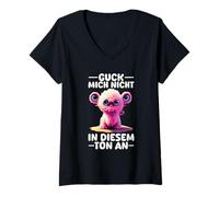 Femme Ne me regarde pas dans ce ton sur une déclaration de monstre drôle T-Shirt avec Col en V