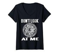 Femme Ne Me Regarde Pas Humour Méduse Mythologie Grèce T-Shirt avec Col en V