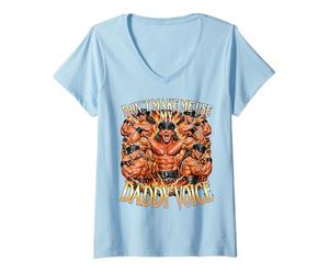 Femme Ne m'obligez Pas à Utiliser la Voix de Mon père de façon Amusante T-Shirt avec Col en V