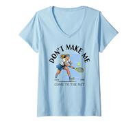 Femme Ne m'obligez Pas à Venir au Net Tennis Club T-Shirt avec Col en V