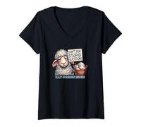 Femme Ne posez Pas de Questions stupides déchirer Le Bon Sens T-Shirt avec Col en V
