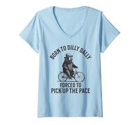 Femme Né pour Dilly Dally obligée d'accélérer Le Rythme T-Shirt avec Col en V