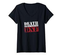 Femme Ne quittez Pas Avant DNF Triathlon Marathon Motivation Athlète T-Shirt avec Col en V