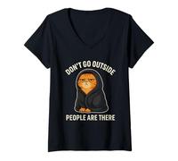 Femme Ne sortez Pas, Les Gens sont-Ils introvertis, sarcastiques et Grincheux ? T-Shirt avec Col en V