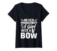 Femme Ne sous-Estimez jamais Un Archer avec Un Arc T-Shirt avec Col en V