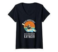 Femme Ne sous-Estimez jamais Un Vieux kayakiste d'eau vive T-Shirt avec Col en V