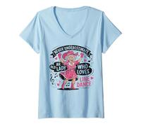 Femme Ne sous-Estimez jamais Une Vieille Dame Qui Aime la Danse en T-Shirt avec Col en V