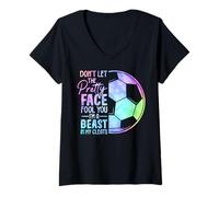 Femme Ne te laisse pas tromper par ton joli visage, je suis une bête à crampons T-Shirt avec Col en V