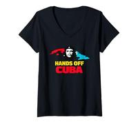 Femme « Ne touchez Pas à Cuba », Un Anti-Guerre Vintage T-Shirt avec Col en V