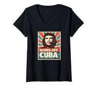 Femme « Ne touchez Pas à Cuba », Un Anti-Guerre Vintage T-Shirt avec Col en V
