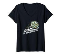 Femme Ne travaillez Pas pour de l'argent, Laissez l'argent Travailler pour Vous, Boule de Neige T-Shirt avec Col en V