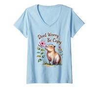 Femme Ne Vous inquiétez Pas... Be Capy Capybara pour Filles, garçons, Enfants, Femmes T-Shirt avec Col en V