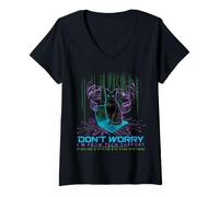 Femme Ne Vous inquiétez Pas, Je Viens du Support Technique Cat T-Shirt avec Col en V
