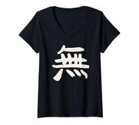 Femme Neant / Zero (Wu) Chinois - Caractère ENCRE 2 T-Shirt avec Col en V