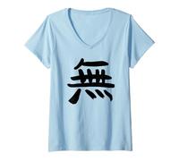 Femme Neant / Zero (Wu) Chinois - Caractère ENCRE T-Shirt avec Col en V
