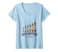 Femme Needle Size Matters Funny Nursing and Nurses T-Shirt avec Col en V