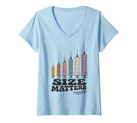 Femme Needle Size Matters Funny Nursing and Nurses T-Shirt avec Col en V