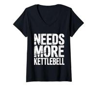 Femme Needs More Kettlebell Strength Training Fitness - T-Shirt avec Col en V