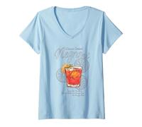 Femme Negroni Classic Cocktail T-Shirt avec Col en V
