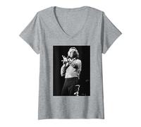 Femme Neil Diamond Live Forever in Blue Jeans Singer 1984 T-Shirt avec Col en V