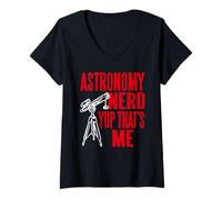 Femme Nerd d'Astronomie Ouais c'est Moi Équipement T-Shirt avec Col en V