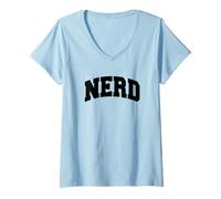 Femme Nerd Genius Tech Brains AI Geek Smart College pour hommes T-Shirt avec Col en V