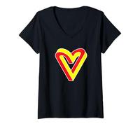 Femme Nerdy Sheldon Impossible Heart Illusion Optique Enseignant Mathématiques T-Shirt avec Col en V