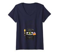 Femme N'essayez jamais, ne Savez jamais, Un Dessert Amusant Qui Mange Un Monstre T-Shirt avec Col en V
