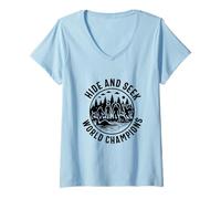 Femme Nessie, championne de cache-cache Funny Lochness Monster Criptid T-Shirt avec Col en V