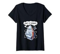 Femme N'est-ce pas un jeu de mots ironique T-Shirt avec Col en V
