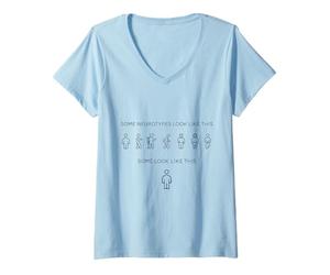 Femme Neurodiversité Handicap Invisible Autisme Sensibilisation T-Shirt avec Col en V