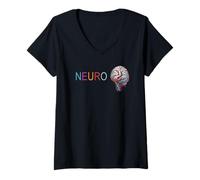 Femme Neurologie Spécialiste Cerveau Nerfs Médecin Nurse Team Neuro T-Shirt avec Col en V