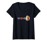 Femme Neurologie Spécialiste Cerveau Nerfs Médecin Nurse Team Neuro T-Shirt avec Col en V