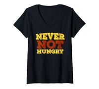 Femme Never Not Hungry Retro Funny Food Love Hi Hungry I'm Dad T-Shirt avec Col en V