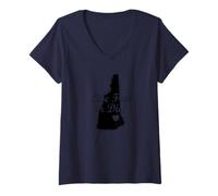 Femme New Hampshire : Vivre Libre ou Mourir, États-Unis T-Shirt avec Col en V