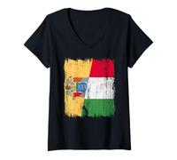 Femme New Jersey Italie Demi drapeau fière du New Jersey Italian Pride T-Shirt avec Col en V