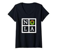 Femme New Orleans NOLA T-Shirt Noël à la Nouvelle-Orléans NOLA T-Shirt avec Col en V