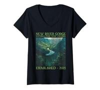 Femme New River Gorge National Park | West Virginia T-Shirt avec Col en V