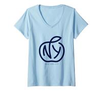 Femme New York City The Big Apple, New York City Graphic Design T-Shirt avec Col en V