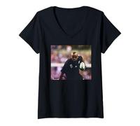 Femme New Zealand All Blacks Jonah Lomu v England Rugby 1999 T-Shirt avec Col en V