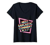 Femme Next Sarcastic Comment in 3 2 1 Expression Sarcastique |- T-Shirt avec Col en V