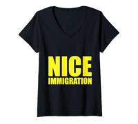 Femme Nice Immigration pour Nice Immigration Agents Ice Patriotique T-Shirt avec Col en V