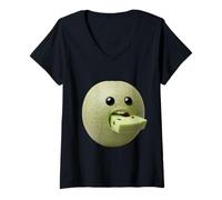 Femme Niche Fruits Funny Honeydew Meme Brainrot Surreal T-Shirt avec Col en V