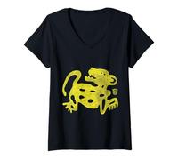 Femme Nickelodeon Jaguar Legends of The Hidden Temple T-Shirt avec Col en V