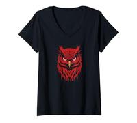 Femme Night Owl Bird Gifts Barn Owls Nocturnal Spotted T-Shirt avec Col en V