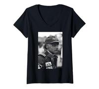 Femme Niki Lauda Grand Prix de Grande-Bretagne Brands Hatch 1984 T-Shirt avec Col en V